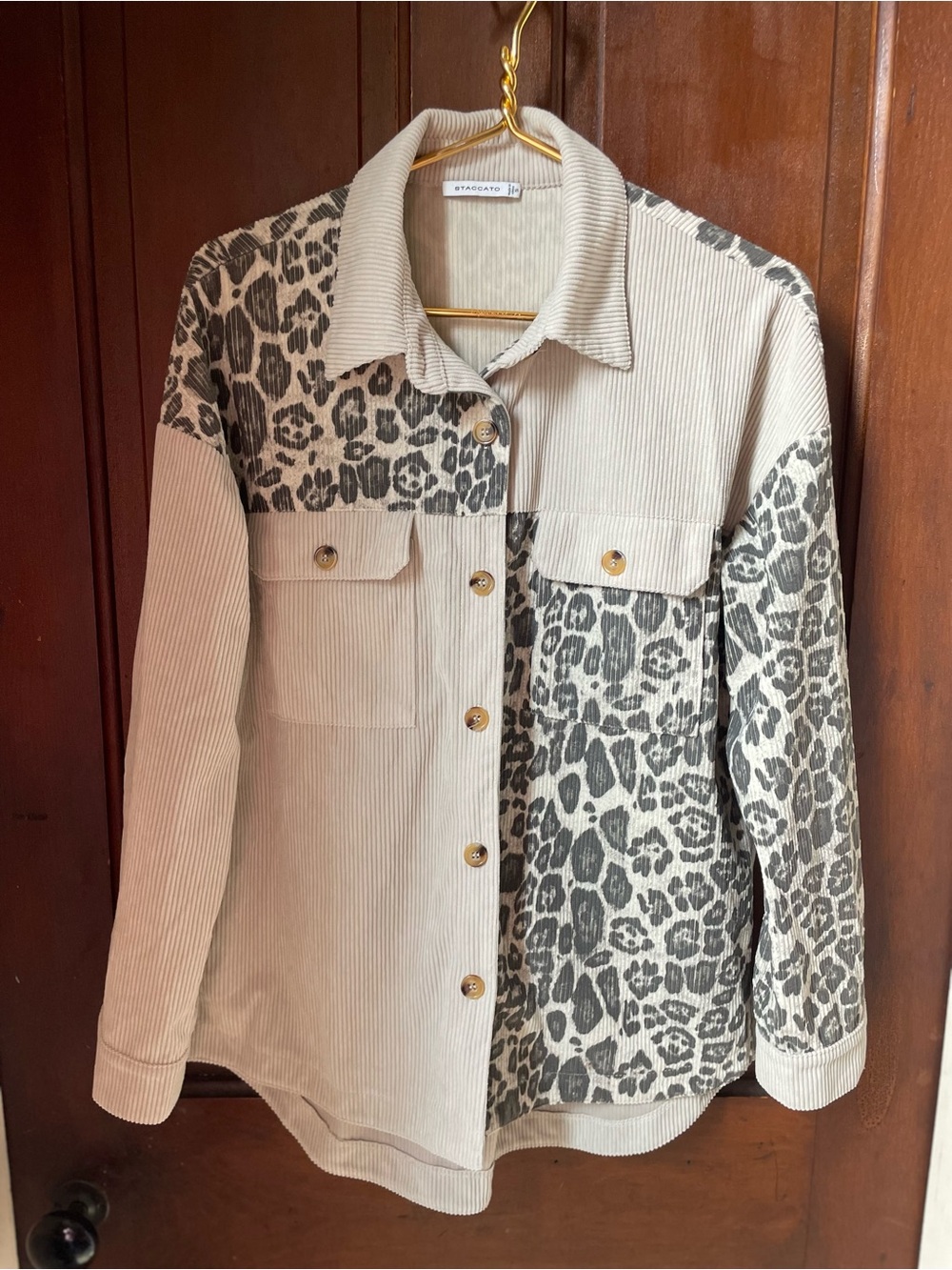 Staccato women's small tan / animal print jacket